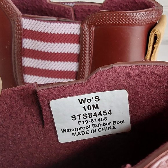 SPERRY 'SYREN COVE' RAIN BOOTS LEATHER PULL STRAP - Picture 9 of 16